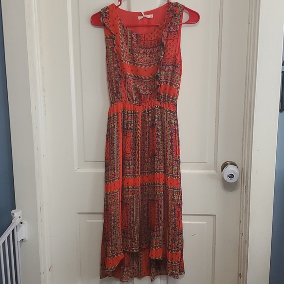 Hazel orange floral high low dress - Picture 1 of 4